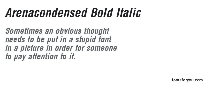 Schriftart Arenacondensed Bold Italic