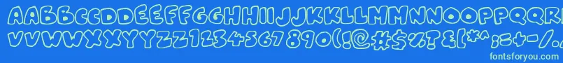 Snowblobs Font – Green Fonts on Blue Background