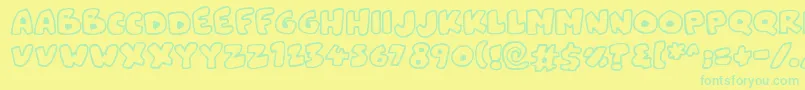 Snowblobs Font – Green Fonts on Yellow Background