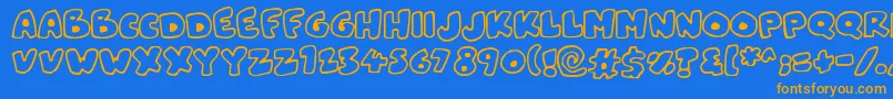 Snowblobs Font – Orange Fonts on Blue Background