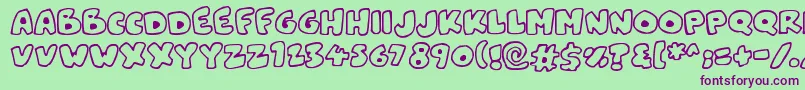 Snowblobs Font – Purple Fonts on Green Background