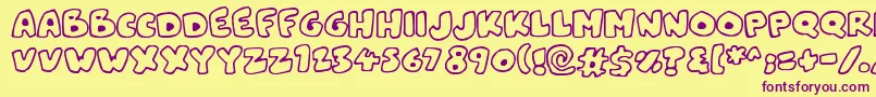 Snowblobs Font – Purple Fonts on Yellow Background