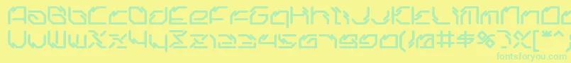 Ltr06.Artcore-Schriftart – Grüne Schriften auf gelbem Hintergrund