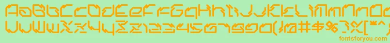 Ltr06.Artcore Font – Orange Fonts on Green Background