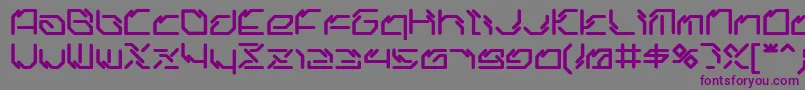 Ltr06.Artcore-fontti – violetit fontit harmaalla taustalla