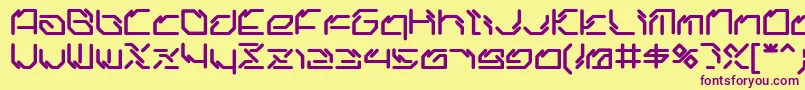 Ltr06.Artcore Font – Purple Fonts on Yellow Background