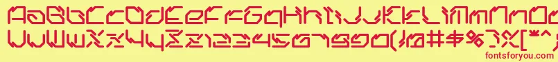 Ltr06.Artcore Font – Red Fonts on Yellow Background