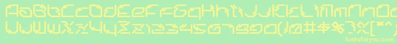 Ltr06.Artcore Font – Yellow Fonts on Green Background