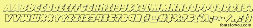 Racketsquad3Dital Font – Black Fonts on Yellow Background