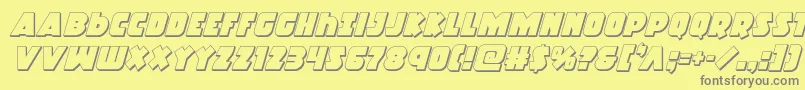 Racketsquad3Dital Font – Gray Fonts on Yellow Background
