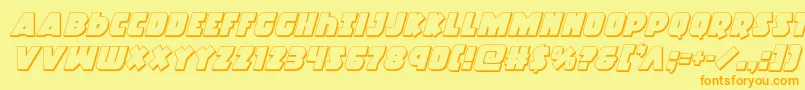 Racketsquad3Dital Font – Orange Fonts on Yellow Background