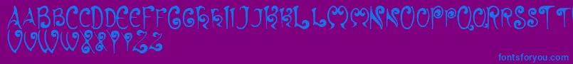 Hyacinth Font – Blue Fonts on Purple Background