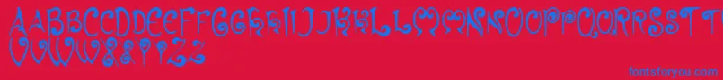 Шрифт Hyacinth – синие шрифты на красном фоне