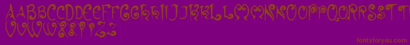 フォントHyacinth – 紫色の背景に茶色のフォント