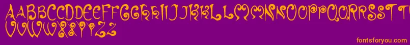 Hyacinth Font – Orange Fonts on Purple Background