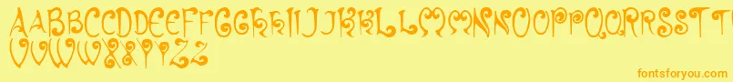 Hyacinth Font – Orange Fonts on Yellow Background