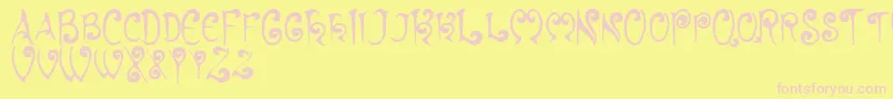 Hyacinth Font – Pink Fonts on Yellow Background