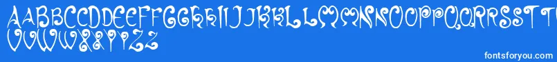 フォントHyacinth – 青い背景に白い文字