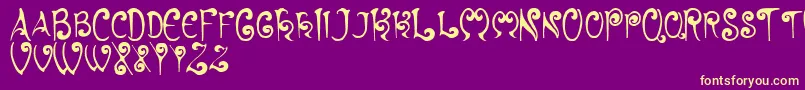 Hyacinth Font – Yellow Fonts on Purple Background