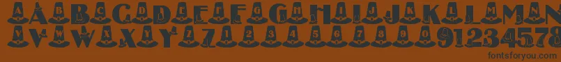 LmsPuritanPartyHats Font – Black Fonts on Brown Background