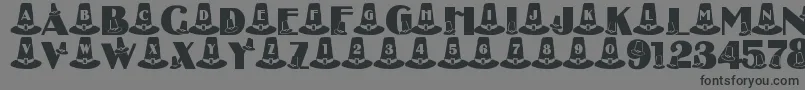 LmsPuritanPartyHats Font – Black Fonts on Gray Background