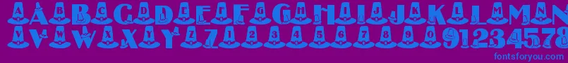 LmsPuritanPartyHats Font – Blue Fonts on Purple Background