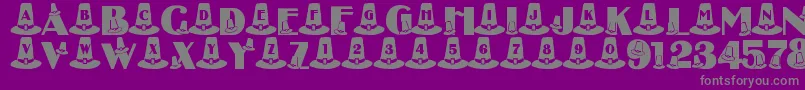 LmsPuritanPartyHats Font – Gray Fonts on Purple Background