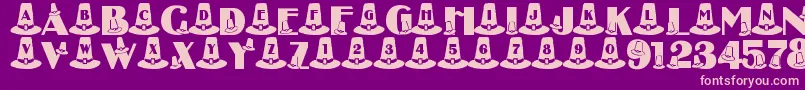 LmsPuritanPartyHats Font – Pink Fonts on Purple Background