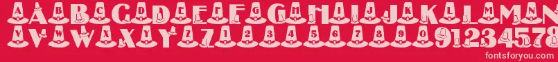 LmsPuritanPartyHats Font – Pink Fonts on Red Background