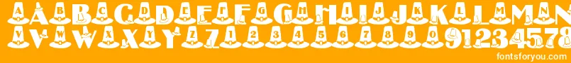 LmsPuritanPartyHats Font – White Fonts on Orange Background