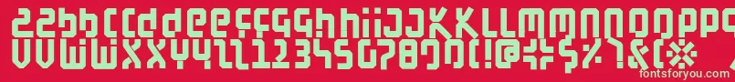 BauahausBlack-Schriftart – Grüne Schriften auf rotem Hintergrund