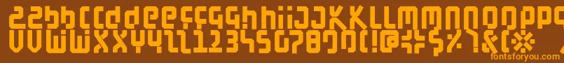 BauahausBlack-Schriftart – Orangefarbene Schriften auf braunem Hintergrund
