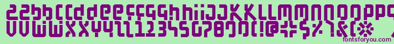 BauahausBlack Font – Purple Fonts on Green Background