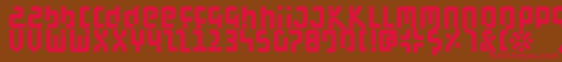 フォントBauahausBlack – 赤い文字が茶色の背景にあります。