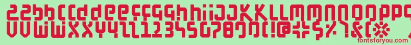 BauahausBlack Font – Red Fonts on Green Background