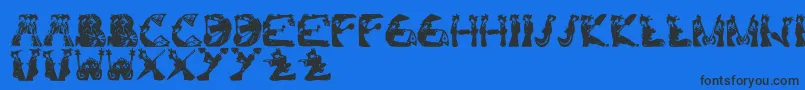 KamiGeishaFont Font – Black Fonts on Blue Background