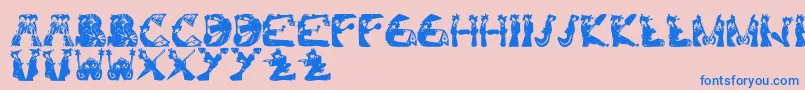 KamiGeishaFont Font – Blue Fonts on Pink Background