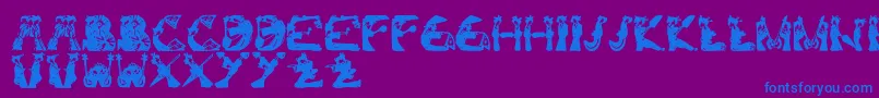 KamiGeishaFont Font – Blue Fonts on Purple Background