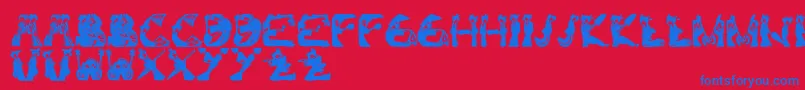 Police KamiGeishaFont – polices bleues sur fond rouge