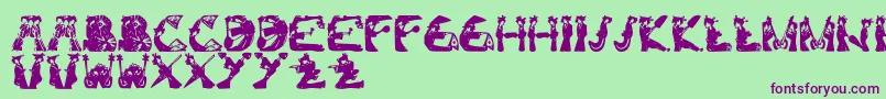 KamiGeishaFont Font – Purple Fonts on Green Background