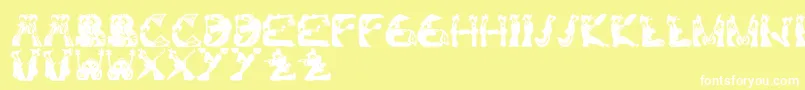 KamiGeishaFont Font – White Fonts on Yellow Background