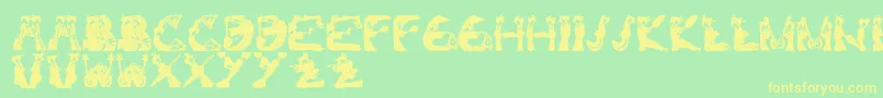 KamiGeishaFont Font – Yellow Fonts on Green Background