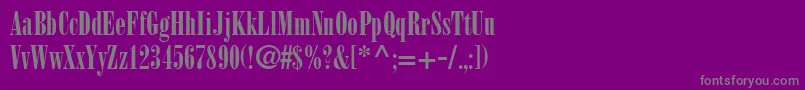 BodoniLtPosterCompressed Font – Gray Fonts on Purple Background