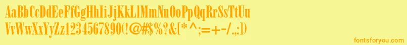 BodoniLtPosterCompressed Font – Orange Fonts on Yellow Background