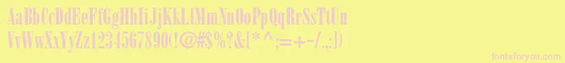 BodoniLtPosterCompressed Font – Pink Fonts on Yellow Background