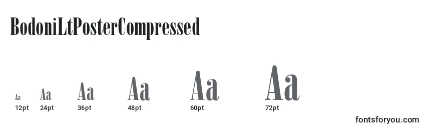 BodoniLtPosterCompressed font sizes