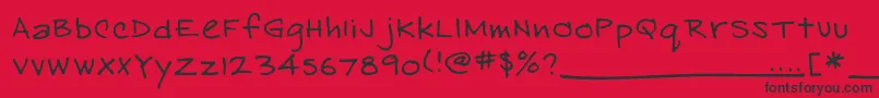 フォントEasthandFont – 赤い背景に黒い文字