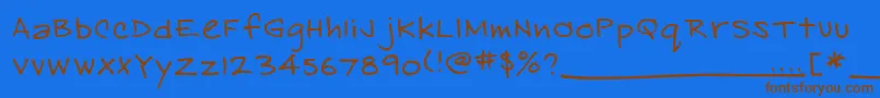 EasthandFont Font – Brown Fonts on Blue Background