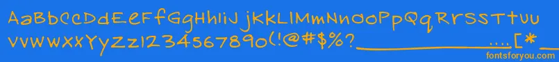 EasthandFont Font – Orange Fonts on Blue Background