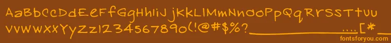 EasthandFont Font – Orange Fonts on Brown Background